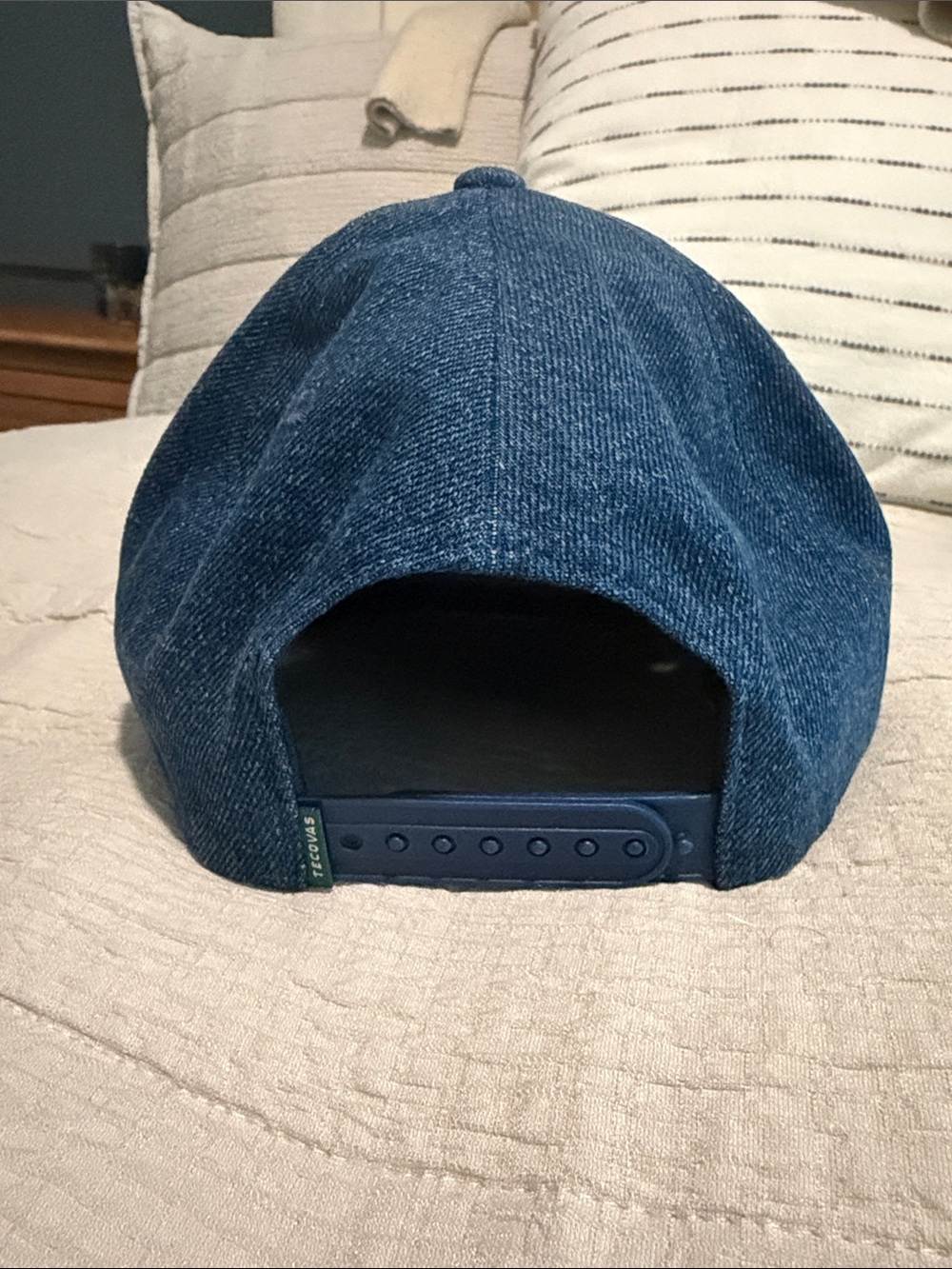 Tecovas Denim Baseball Cap in Blue and Red Patch - Picture 3 of 3